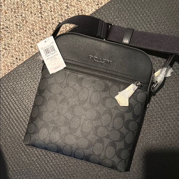 Coach Black Messenger Bag with Signature Monogram - Picture 1 of 3